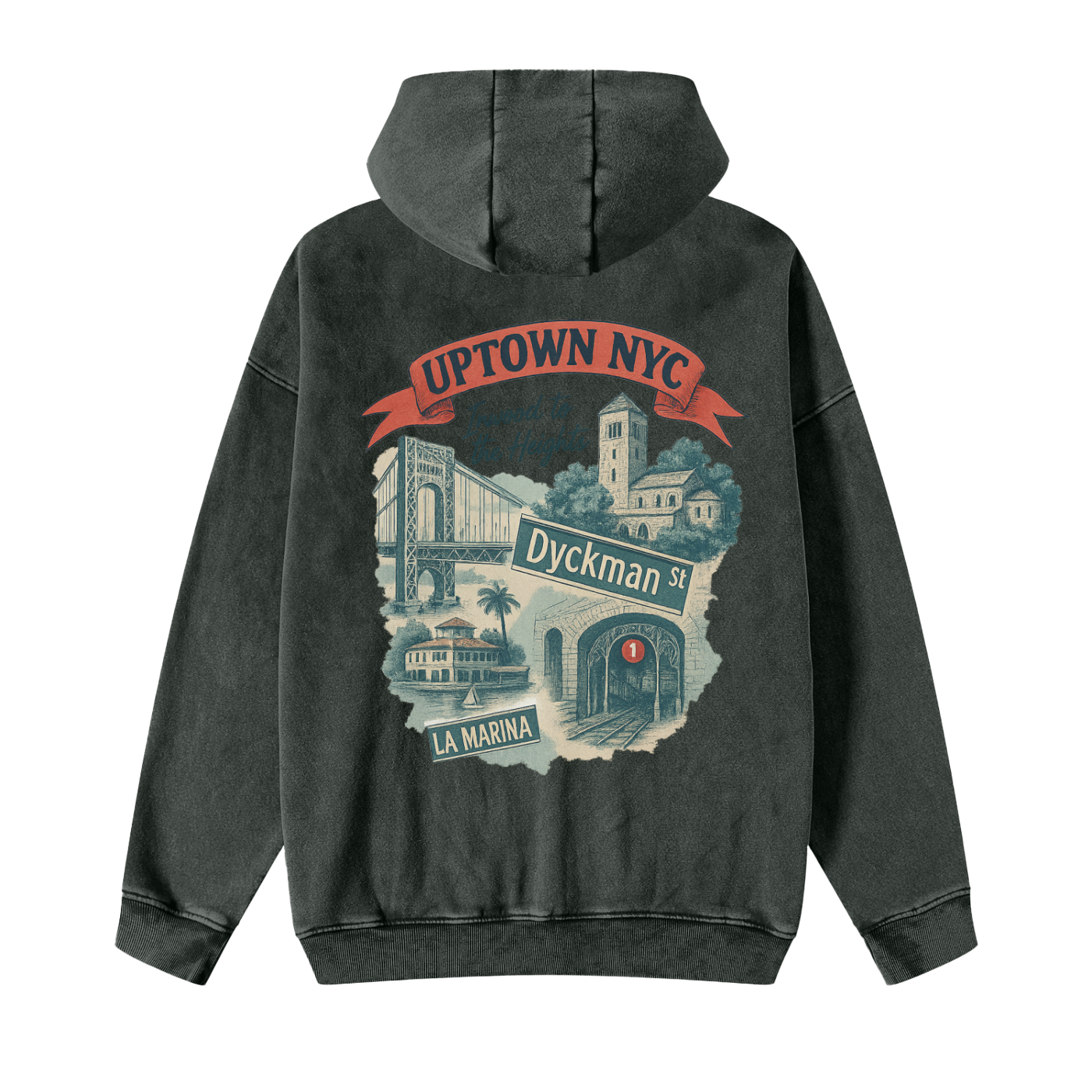Not Far From Cold Washed Premium Zip-Through Fleece Hoodie